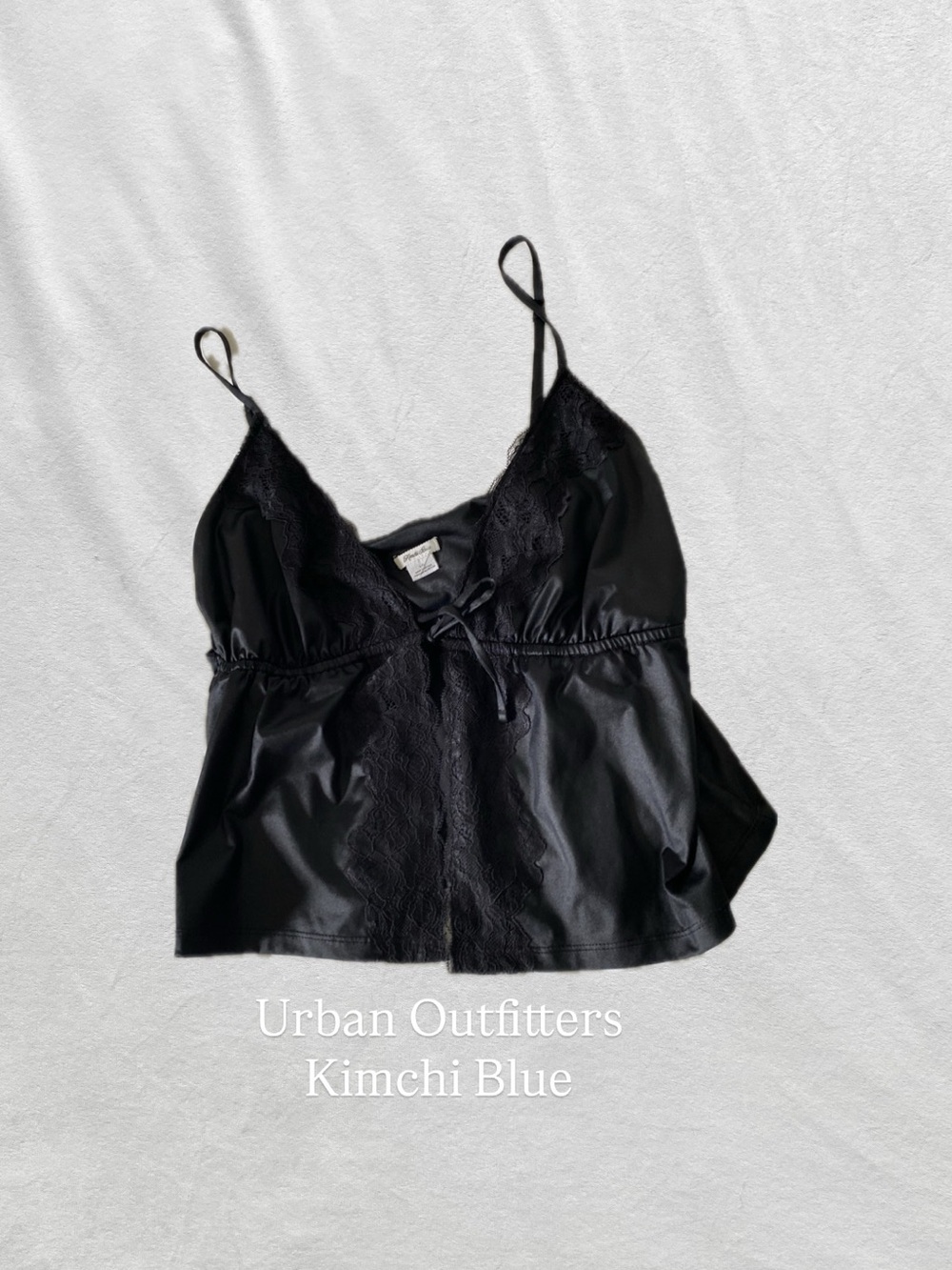 Urban Outfitters Kimchi Blue Black Satin Lace Cami